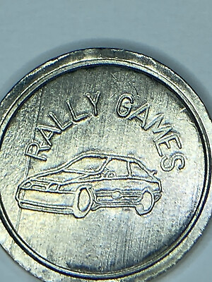 #ad 80s VINTAGE RALLY GAMES VIDEO GAME ARCADE SLOTTED BACK TOKEN LOOK $19.99