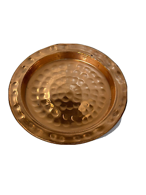 #ad Set of 3 Pooja copper Thali Plate Puja Bhog Aarti Diwali Pure Temple Hindu new $26.32