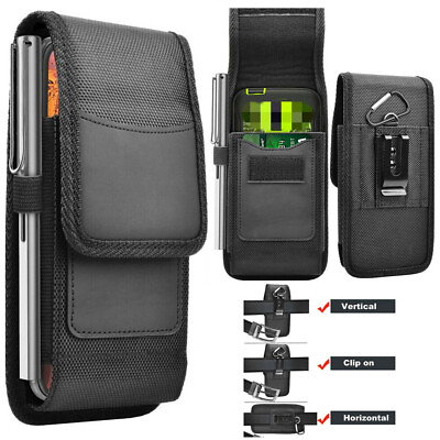 #ad Cell Phone Holster For Samsung Galaxy S24 S23 S22 S21 S20 Belt Nylon Holder Case $8.78