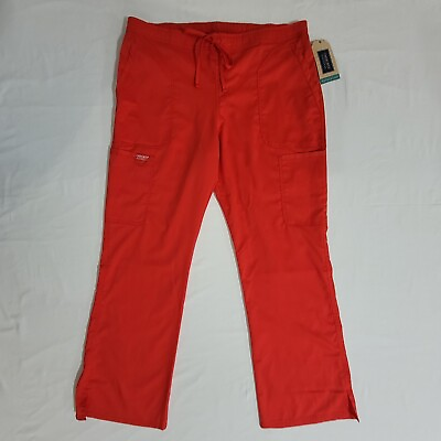 #ad NEW Cherokee Authentic Workwear Srubs Pants Red Large Pocket Drawstring $15.00
