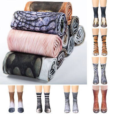#ad Adult Kids 3D Animal Paw Cat Feet Print Foot Crew Socks Elastic Hosiery Sockshot $4.99