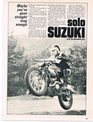 #ad 1966 Suzuki X 6 Scrambler Motorcycle pulling Wheelstand Vintage Ad $8.95