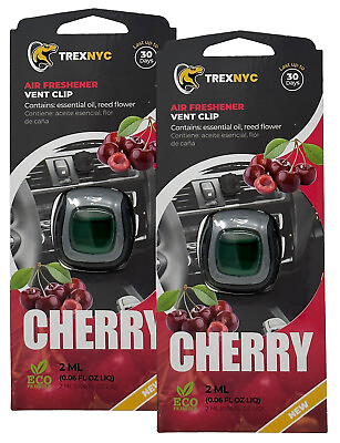 #ad TrexNYC Car Air Fresh Vent Clip Car Odor Eliminator Cherry 0.07 FL.OZ 2 Pack $9.80
