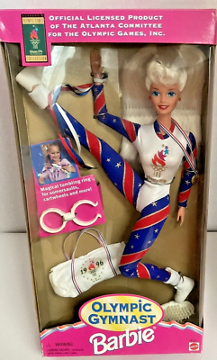 #ad Barbie Olympic Atlanta Gymnast 1996 #15125 Barbie Doll Mattel $10.49