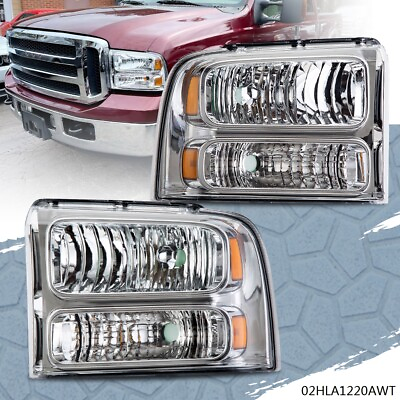 #ad Headlight Fit For 2005 2007 Ford F250 F350 Super Duty Amber Corner Headlamps New $59.89