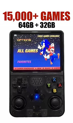#ad R36S Retro Handheld Video Game Console 15000 GAMES 3.5 Inch Screen Black $69.99