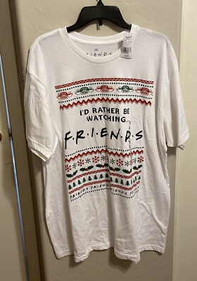 #ad I’d Rather Be Watching Friends Holiday Tshirt Ladies 2X 25” P2P 32” Length $7.50