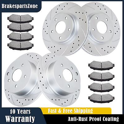 #ad Fit for Nissan Altima Front Rear Slotted Drilled Brake Rotors Pads Kit Brakes $125.97