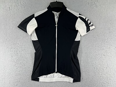 #ad Assos Cycling Jersey Girls Large Black White Full Zip Switzerland Rear Pockets $41.24