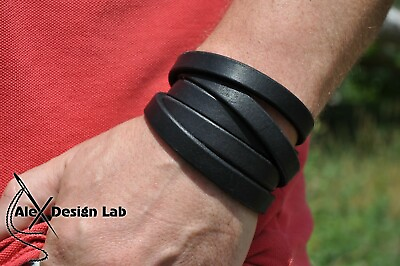 #ad Leather cuff Bracelet Multiple Bracelet wristband Extra class genuine leather $38.00