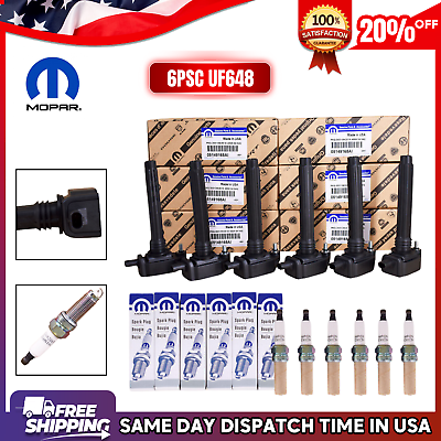 #ad #ad 6 pack Mopar Ignition Coils UF648 amp; Spark Plugs For Chrysler Jeep Dodge Ram 3.6L $113.85