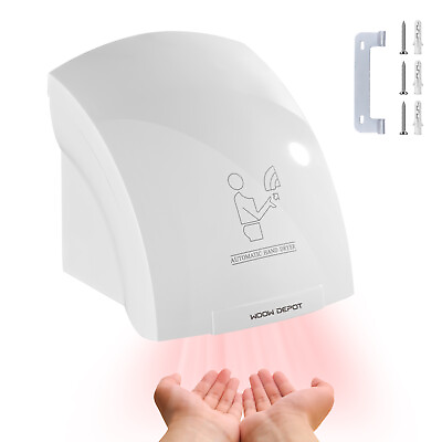 #ad Compact Automatic Hand Dryer High Speed Air Wiper For Bathroom 110v 1200W White $45.98