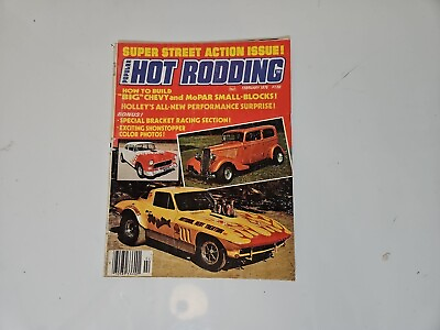 #ad POPULAR HOT RODDING Magazine February 1976 Street Action Build Big Chevy amp; MoPAR $6.99