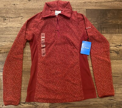 #ad Columbia Artic Air Half Zip Women’s Red Polka Dot Size XS Fleece NWT $19.75
