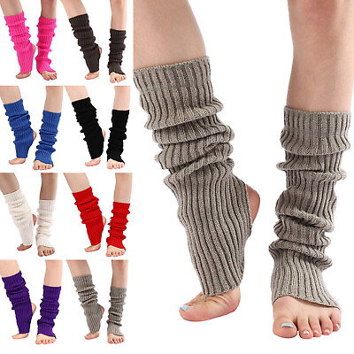 #ad Long Leg Warmer Womens Men 80s Party Ribbed Knit Leg Warmers for Men Skiing $9.63
