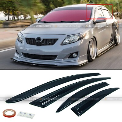 #ad For 09 13 Toyota Corolla Mugen Style 3D Wavy Tinted Window Visor Vent $28.99