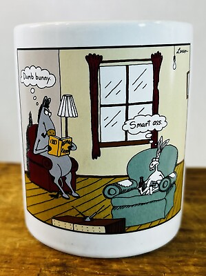 #ad Vtg The Far Side Coffee Mug quot;Dumb Bunny Smart Assquot; Living Room Scene G Larson $18.00