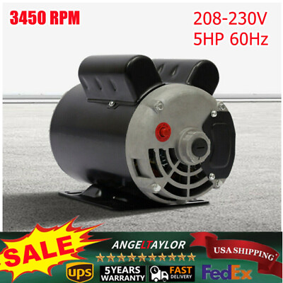 #ad 3450RPM Air Compressor Electric Motor Copper Wire 5HP SPL 60Hz 208 230V HOT SALE $161.10