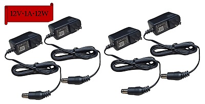 #ad 4 Pack 12v 1A AC DC Power Supply Adapter Slim 5.5mm x 2.5mm Connector Tip 12vdc $7.47