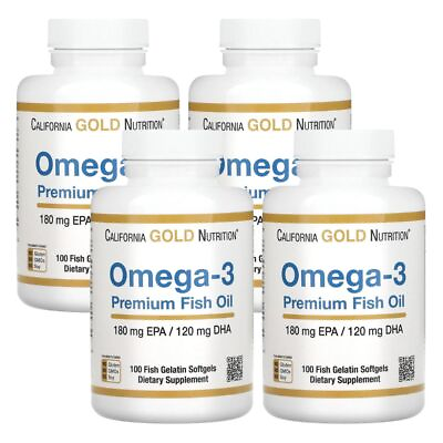 #ad California Gold Nutrition 4 Pack Omega 3 Premium Fish Oil 100 Fish Gelatin $13.90