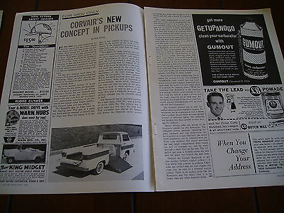#ad 1961 CORVAIR PICK UP TRUCK ORIGINAL ARTICLE $10.16