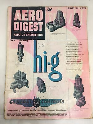 #ad Aero Digest Magazine December 1951 $17.66