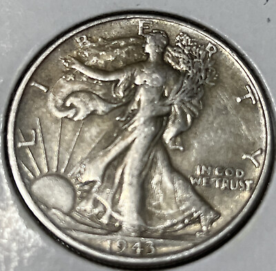 #ad 1943 Walking Liberty Silver Half Dollar AU Condition Very Nice Coin C1 $22.95