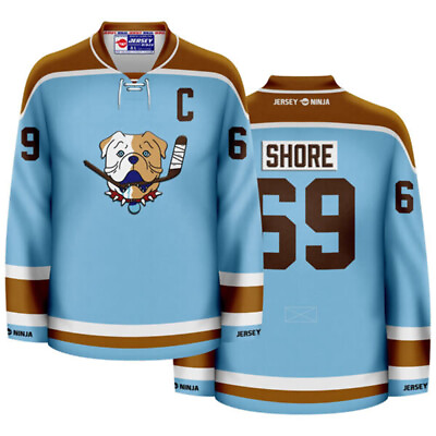 #ad Shoresy Sudbury Blueberry Bulldogs Hockey Jersey $134.95