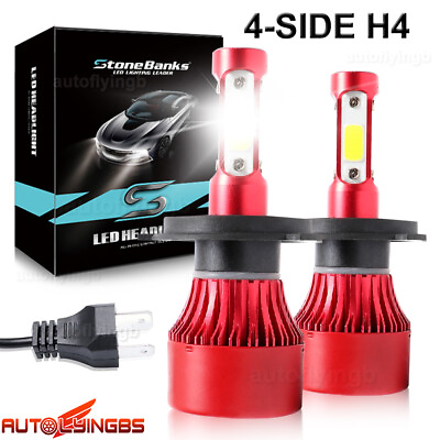 #ad 4 Sides 9003 H4 LED Headlight Kit Bulbs Hi Lo Beam 6500K White HB2 120W 260000LM $13.50