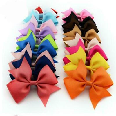 #ad 20Pcs Boutique Grosgrain Ribbon Pinwheel Hair Bows Alligator Clips Kids Gift $1.19