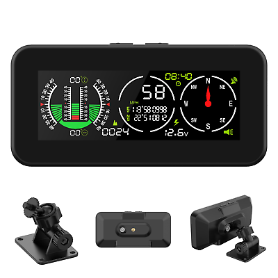 #ad Car HUD Head Up Display Digital Speedometer MPH GPS Compass Offroad Inclinometer $39.99