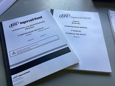 #ad Ingersoll Rand parts amp; Operation manuals air compressor p185wjd re rate code G $60.00