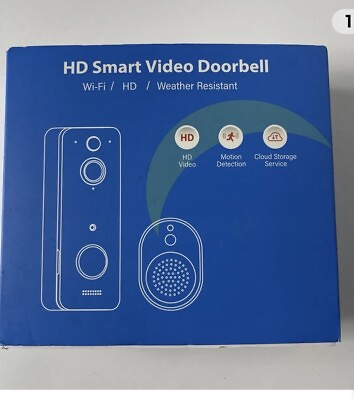 #ad WiFi Wireless Video HD Smart Doorbell Weather Resistant 2 way Audio NEW $25.00