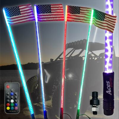 #ad G2 5ft 20 Color 200 Combination Aces Racing Lighted Whip Polaris Yamaha CanAm $89.99