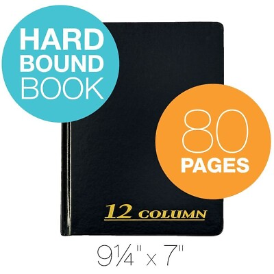 #ad Adams Account Book 12 Column 7quot; x 9.25quot; Black 80 Pages Ledger ARB8012M $15.99