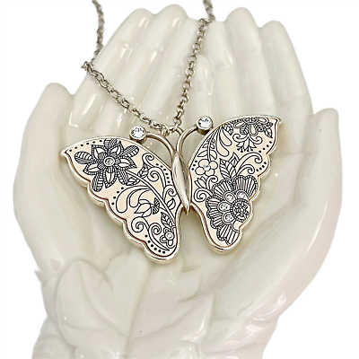 #ad Brighton PETAL WINGS REVERSIBLE Butterfly Necklace JM1143 MSRP $78 NWT $56.88