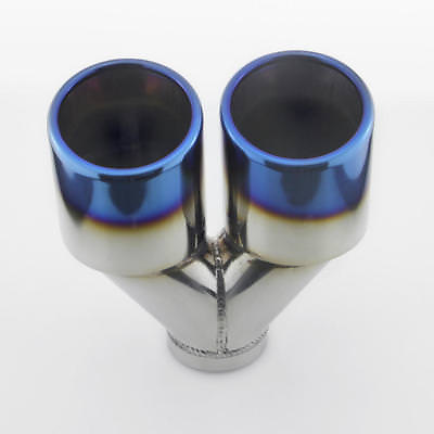 #ad Dual Blue Burnt 3.5quot; Outlet 2.5quot; Inlet 7.4quot; Long Dual Wall Stainless Exhaust Tip $109.97