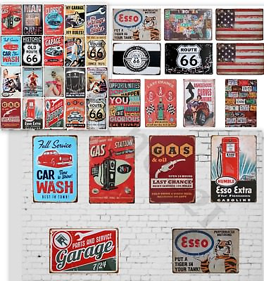 #ad 30 VINTAGE GARAGE RETRO SIGNS DECALS FOR GAS STATION DECOR 1:24 Scale Diorama $16.95