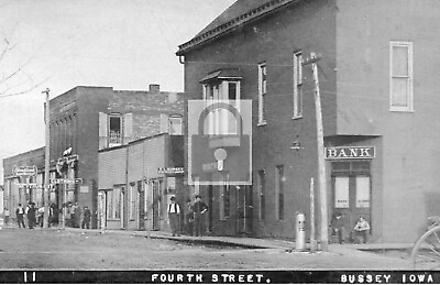 #ad Fourth Street View Bussey Iowa IA Reprint Postcard $4.99