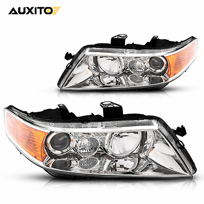 #ad Chrome Projector Headlamp Left Right Light Set for 2004 2005 2006 2007 Acura TSX $136.79