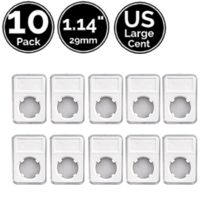 #ad 10 Pack 1.14 Inch 29 mm Slab Coin Display Holder Direct Fit For US Large Cent $14.95