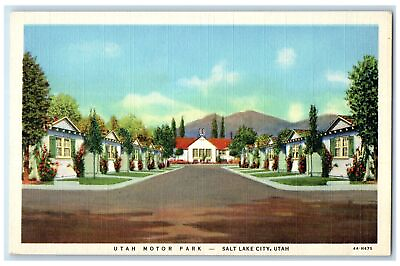 #ad c1940#x27;s Utah Motor Park amp; Restaurant Cabin Entrance Salt Lake City Utah Postcard $12.97