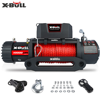 #ad X BULL Electric Winch 12V 10000LBS Synthetic Rope Towing Truck Off Road 4WD $299.90