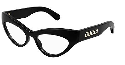 #ad Gucci GG1295O 001 Black Extreme Cat Eye Women#x27;s Eyeglasses $239.99