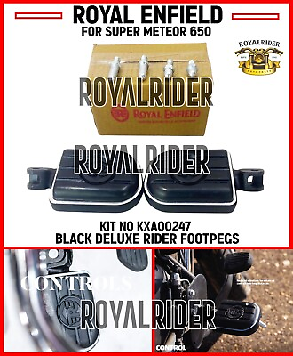 #ad Fits Royal Enfield DELUXE RIDER FOOTPEGS BLACK For SUPER METEOR 650 $53.10