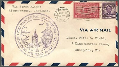#ad US First Flight Cover Colorado Airways Albuquerque New Mexico to Cheyenne 1931 $0.99