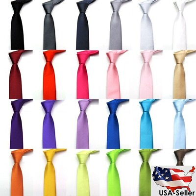 #ad New Men#x27;s Dress Tie Solid Color Classic Neck Tie Necktie Wedding Formal USA $8.78