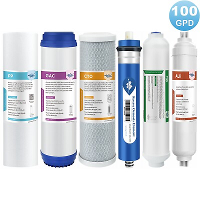 #ad 3 4 5 6 Stage 100G Reverse Osmosis System RO Membrane Alkaline Water Filter Set $29.44