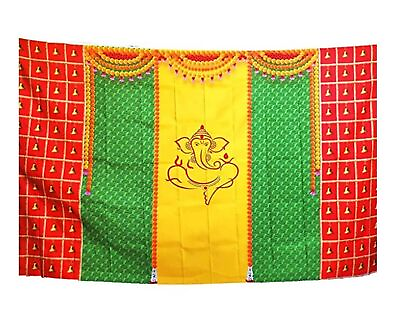 #ad India Gift Hub Decorative Indian Traditional Lord Ganesha Print Polyester Bac... $86.38