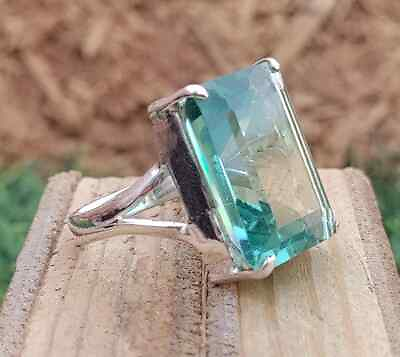 #ad Aquamarine 925 Sterling Silver Band amp;Statement Ring Handmade Ring All size m 79 $13.29